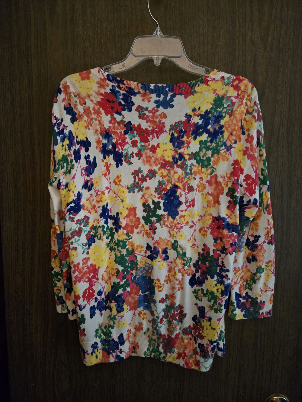 Talbots Multi-Color Floral Button-Front Sweater - Picture 3 of 4